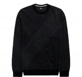 BOSS Maglione Uomo Con Motivo Jacquard Bicolore H-Eclaus 505