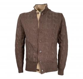 CASHMERE COMPANY Cardigan Trecce In Cashmere e Lana 1214 IU2