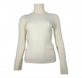 KAOS Maglia Donna A Costine Collo Alto QI1NT029 Colore Panna