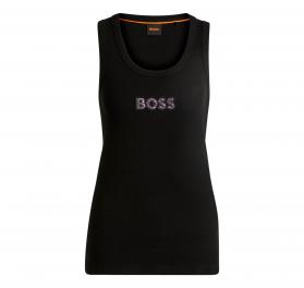 BOSS Canotta in Cotone Elasticizzato a Coste C Ematite stone