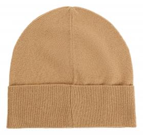 BOSS Berretto Donna in Lana e Cashmere con Logo Lari hat  50524276 Marrone Chiaro