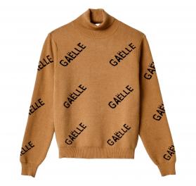 GAELLE PARIS Pullover Donna Dolcevita A Coste Con Stampa All