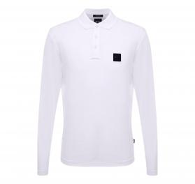 BOSS Polo Uomo Manica Lunga In Cotone Con Logo Al Petto 5048