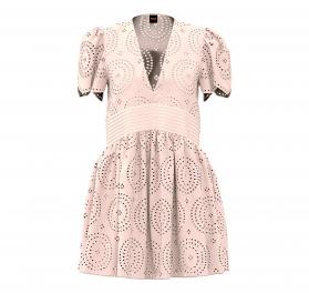 BOSS Vestito Donna In Pizzo Di Cotone Con Dettagli Plissetta