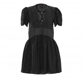 BOSS Vestito Donna In Pizzo Di Cotone Con Dettagli Plissetta