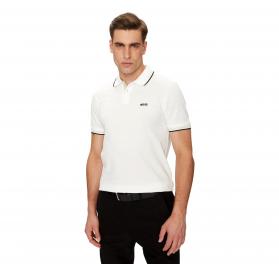 BOSS Polo Uomo In Pique Di Cotone Paul 50506193 Colore Bianc