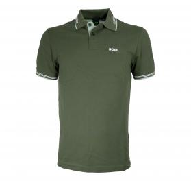 BOSS Polo Uomo In Pique Di Cotone Paul 50506193 Colore Verde