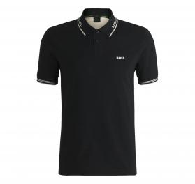 BOSS Polo Uomo In Pique Di Cotone Paul 50506193 Colore Nero