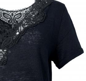 BOSS T Shirt Donna In Puro Lino C Elaria 50540626 Colore Ner