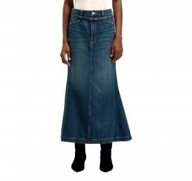 BOSS Gonna In Denim Blu Con Forma Svasata C PEPLUM SKIRT HR 