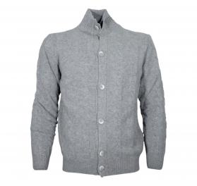 CASHMERE COMPANY Cardigan Uomo Lavorato a Treccia Slim Fit C