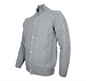 CASHMERE COMPANY Cardigan Uomo Lavorato a Treccia Slim Fit C