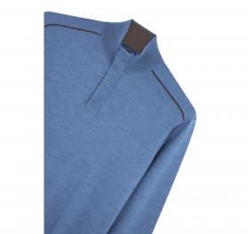 PAUL SHARK Maglione Uomo Mezza Zip In Lana Merino Extrafine 15311103 Colore Avio