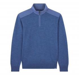 PAUL SHARK Maglia Uomo Mezza Zip In Lana Soft Cool Touch Con Dettagli In Typhoon Re 4x4 Stretch 99311021 Colore Avio