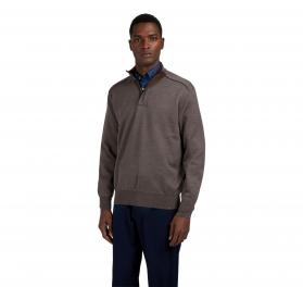 PAUL&SHARK Maglia Uomo Mezza Zip In Lana Merino Extrafine 15311103 365 Colore Tortora Melange