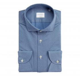 Camicia Uomo Collo Francese Piccolo Armaturata Blu Slim Fit Active 11460043