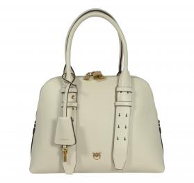 PINKO Borsa Donna Bowling Bag Medium Vitello Morbido 105906 Colore Bianco Z14Q