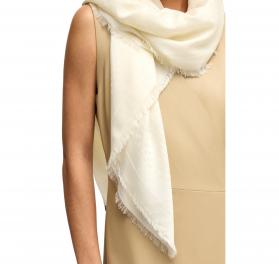 BOSS Sciarpa Donna Jacquard Monogram Ledonia 120x120 50517733 Colore Avorio 118