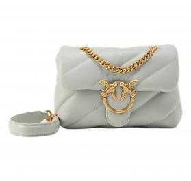 PINKO Borsa Donna Love Puff Mini Cl Sheep Nappa 100039 Grigio Perla K32Q