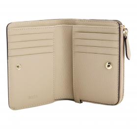 BOSS Portafoglio Donna Lenah Small Wallet 50558032 Pelle Martellata Colore Beige Chiaro