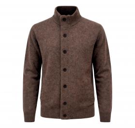 Barbour Maglione Uomo in Lana d’Agnello con Zip e Toppe Da