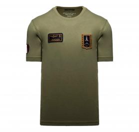 AERONAUTICA MILITARE T Shirt Uomo Con Patch Frecce Tricolori 261TS2544UJ00592 Colore Verde
