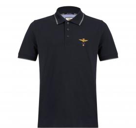 AERONAUTICA MILITARE Polo Uomo In Piqué Di Cotone 261PO1308UP00082 Colore Nero