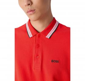BOSS Polo Uomo Paddy In Pique Di Cotone Regular Fit 50469055 Colore Rosso