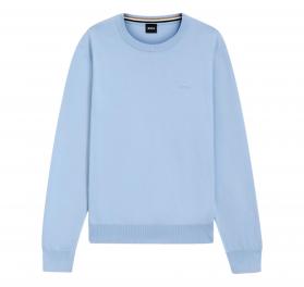BOSS Maglione Uomo Cotone Girocollo Regular Fit Celeste Upacas-L 50556344
