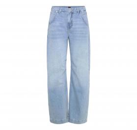 BOSS Jeans Donna Gamba Larga In Cotone C Slouchy Baloon 50558676 Colore Celeste