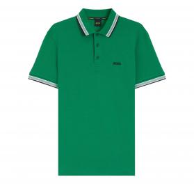 BOSS Polo Uomo Paddy In Pique Di Cotone Regular Fit 50469055 Colore Verde