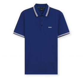 BOSS Polo Uomo Paddy In Pique Di Cotone Regular Fit 50469055 Colore Blu Scuro