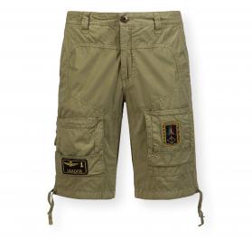 AERONAUTICA MILITARE Bermuda Uomo Cargo Con Patch e Tasche BE0041UCT01122 Colore Verde Scuro