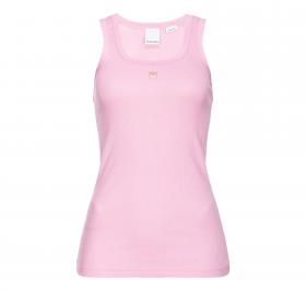 PINKO Canottiera Donna a Costine Calcolatore Logo Pinko Colo