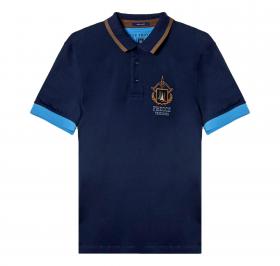 AERONAUTICA MILITARE Polo in Pique\' Con Sottocollo Jacquard 