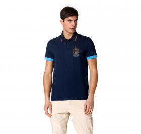 AERONAUTICA MILITARE Polo in Pique\' Con Sottocollo Jacquard 