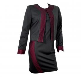 LISA KOTT Abito con Giacca Donna Curvy Style Nero Bordo\' 405