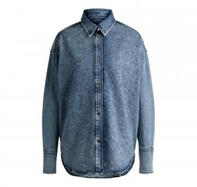 BOSS Camicetta Donna In Denim Con Decorazioni In Cristallo C
