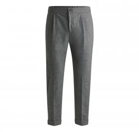 BOSS Pantalone Uomo Con Fit Affusolato In Flanella Elasticiz