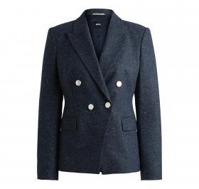 BOSS Giacca Donna Slim Fit In Misto Lana Con Micromotivo Jia