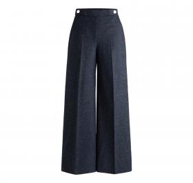 BOSS Pantalone Donna Regular Fit In Misto Lana Con Micromoti