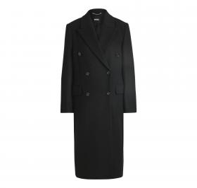 BOSS Cappotto Donna Lungo In Twill Con Chiusura Doppio Petto