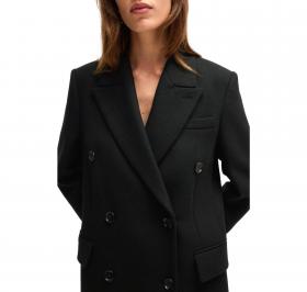 BOSS Cappotto Donna Lungo In Twill Con Chiusura Doppio Petto