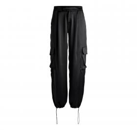 BOSS Pantalone Cargo Donna Straight Fit In Satin Con Orli Re