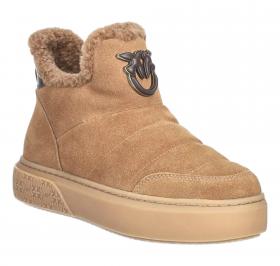 PINKO Stivali Donna In Pelle e Pelliccia Sintetica Bootie Co