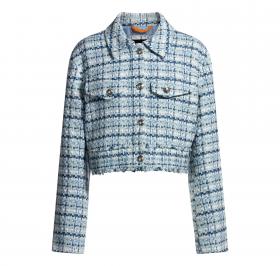 BOSS Giubbotto Donna Corto In Tweed Con Bottoni Metallici C 