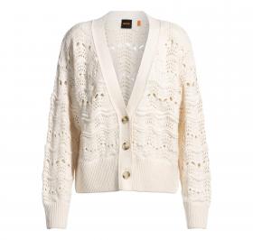 BOSS Cardigan Donna In Misto Cotone Con Lavorazione Traforat
