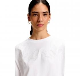 BOSS T Shirt Donna In Cotone Con Dettagli Ricamati Enesse 50
