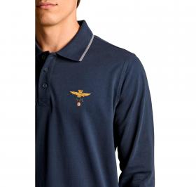 AERONAUTICA MILITARE Polo Uomo Manica Lunga Basica In Cotone