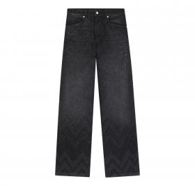 BOSS Jeans Donna A Gamba Larga In Denim Con Cristalli C SLOU
